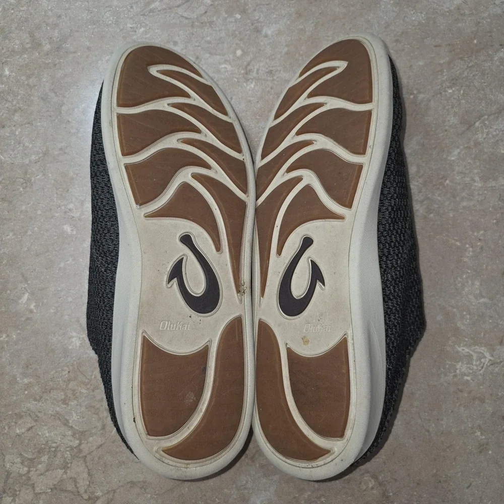 OluKai Alapa Li Shoes Men 9.5 Green Knit Slip On Casual Comfort‎ Lightweight